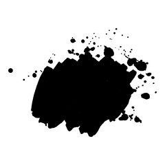 Abstract black ink splash. Vector illustration. Grunge texture for cards and flyers design.