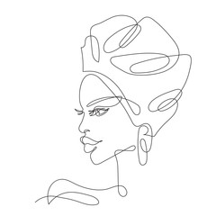 African girl one line drawing