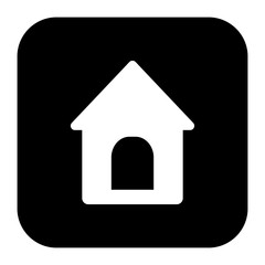 Doghouse icon in square. Vector illustration style is a flat iconic doghouse symbol.