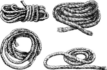 Sketches of skeins of rigging rope © avelksndr