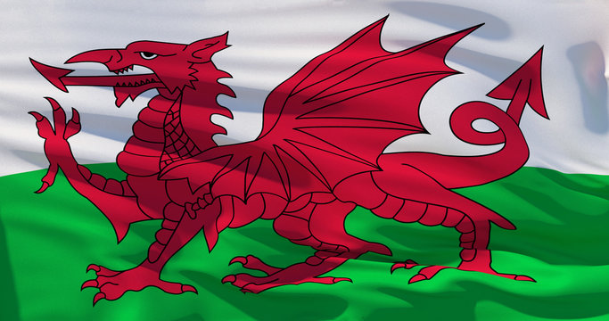 Wales flag. 3d illustration