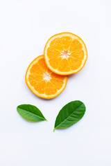 Fresh orange citrus fruits  on white.