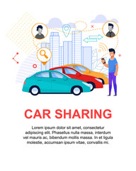 Naklejka premium Car Sharing Flat Illustration. Transport Rent