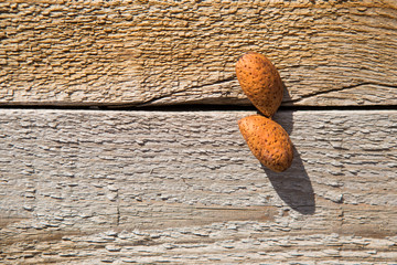 heap almonds on table