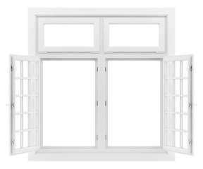 open window isolated on white background