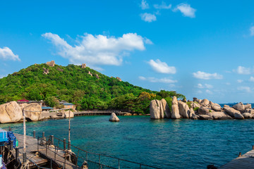View at beautiful pier that located on one of the Thailand islands.