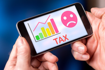 Tax increase concept on a smartphone