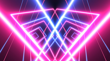 abstract glowing lines background. neon lights