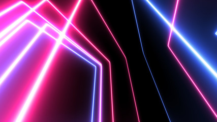 Fototapeta na wymiar abstract glowing lines background. neon lights