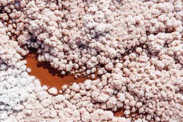 Salt Lake Namak in the province of Qom, Iran (Persia). Natural texture with salt crystals
