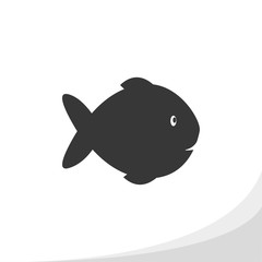 Fish silhouette icon simple flat style vector illustration.