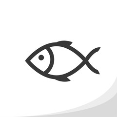 Fish outline icon simple flat style vector illustration.