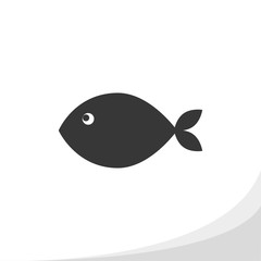 Fish silhouette icon simple flat style vector illustration.Print