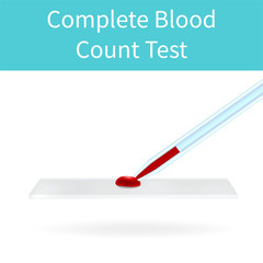 Complete blood count test. Vector medical illustration. White background.