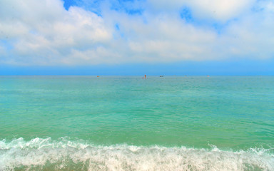 Obraz premium seascape, paradise beach and natural landscape view from Sirolo Conero, Marche Italy