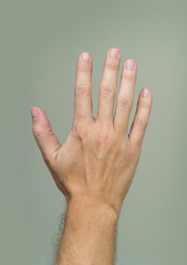 Palm of male hand