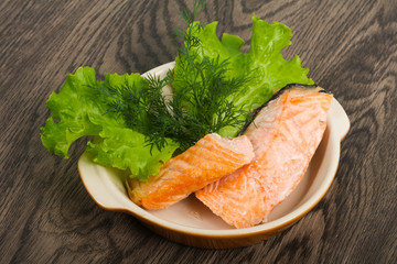 Steamed salmon