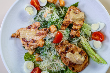 Caesar salad with chicken