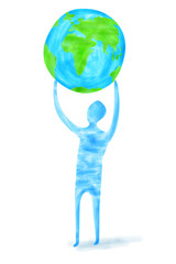 Businessman_holding globe_over_head