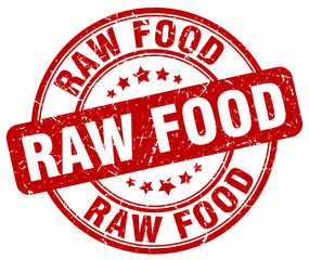 raw food red grunge round vintage rubber stamp