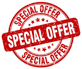 special offer red grunge round vintage rubber stamp