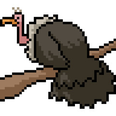 Obraz premium vector pixel art vulture
