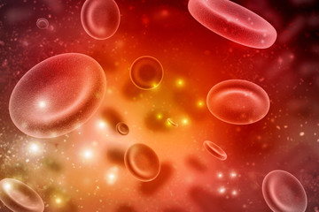 3d rendering red streaming blood cells background.