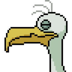 vector pixel art vulture head