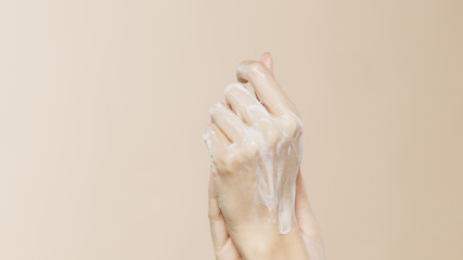 Female hands are nurturing