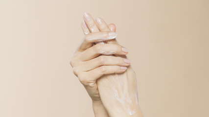 Female hands are nurturing