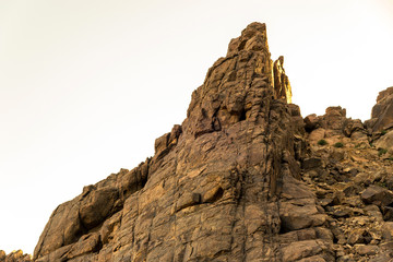 Middle East or Africa, picturesque bare mountain range and a large sandy valley desert landscapes landscape photography