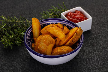 Fried potato slices