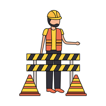 construction worker traffic