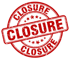 closure red grunge round vintage rubber stamp