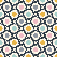 seamless geometric retro circle mesh texture wallpaper pattern - 257856152