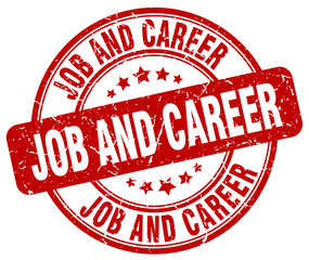 job and career red grunge round vintage rubber stamp