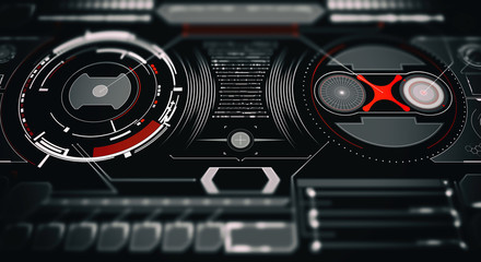 Elements for HUD interface. Illustration for your design. Technology background.Futuristic user...