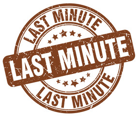 last minute brown grunge round vintage rubber stamp