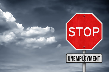 Prevent unemployment - road sign concept