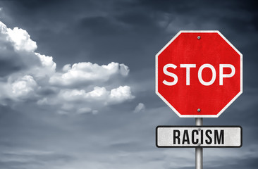 Stop Racism - road sign concept