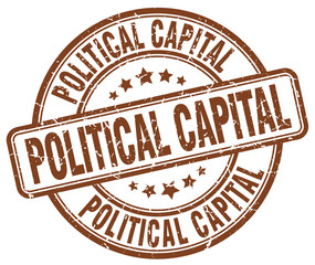political capital brown grunge stamp
