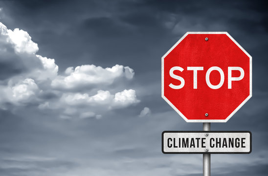 Stop Climate Change - road sign concept
