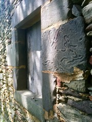 side look to the window at old building