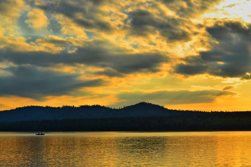 Obraz premium Mountain lake Zyuratkul is one of the most beautiful and coldest in the southern Urals.