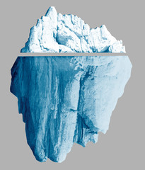 Iceberg isolated with clipping paths included 3d illustration - obrazy, fototapety, plakaty