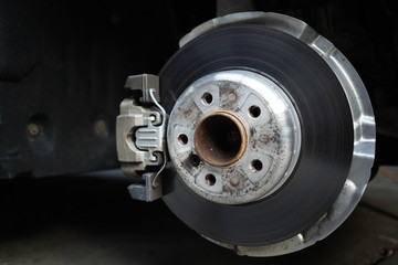 Car's disc brake detail