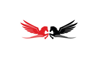 Two pegasus icon logo
