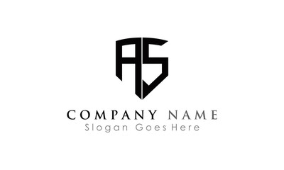 simple AS logo letter