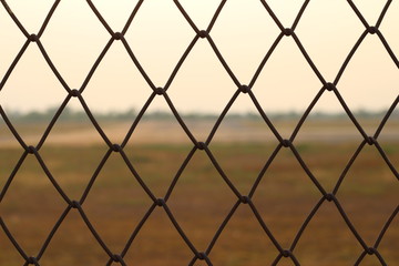 Fototapeta premium Steel Wire Chain Link Fence