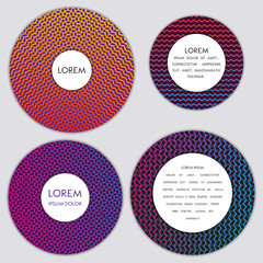 Text box with gradient zigzag  line. Round gradient frame with shadow for your text.